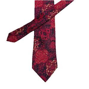Ermenegildo Zegna Silk Neck Tie Red Floral Luxury 3.25”x59" Made In Italy